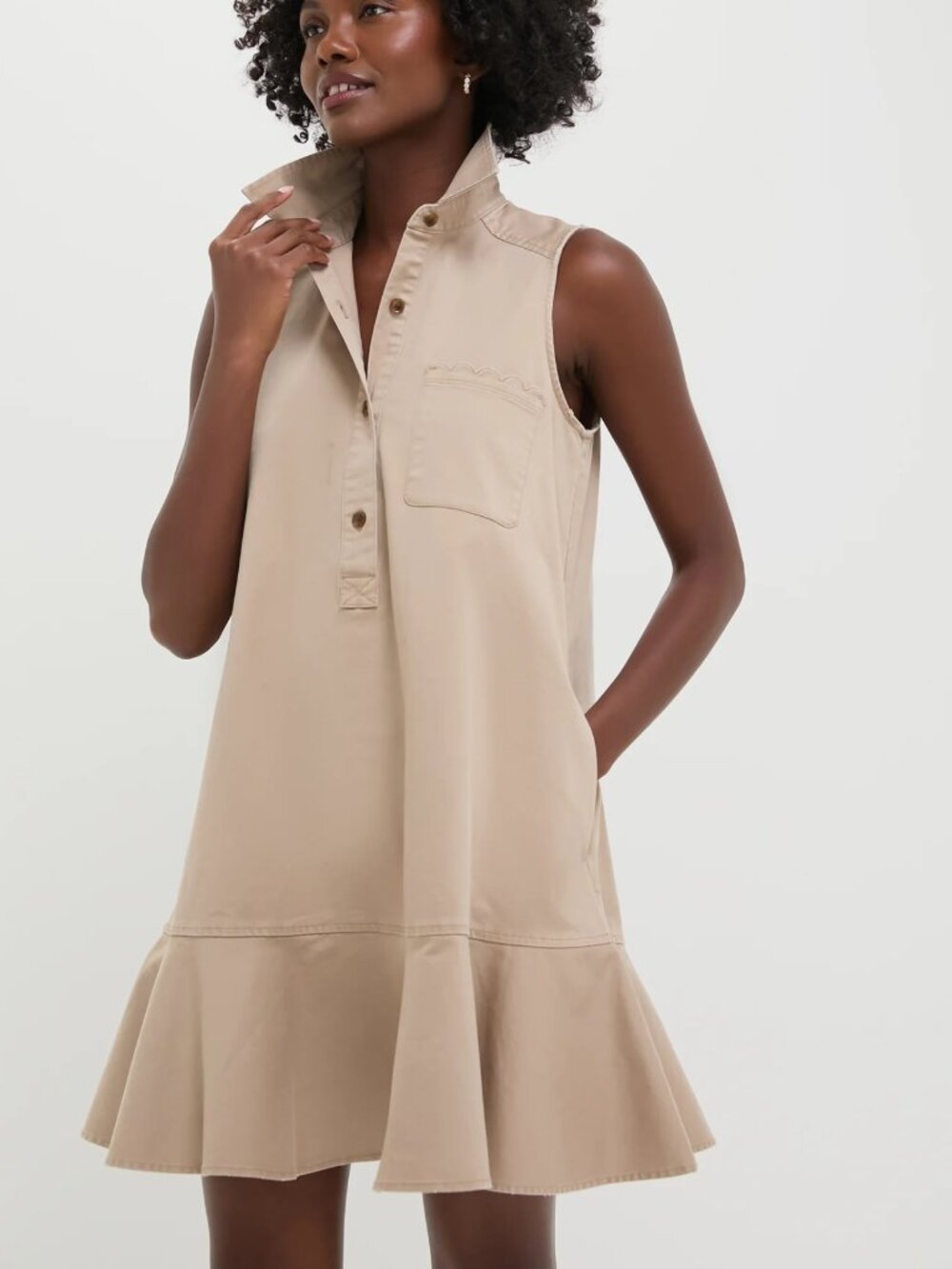 Tuckernuck Tan Khaki Sleeveless Callahan Dress - Size S